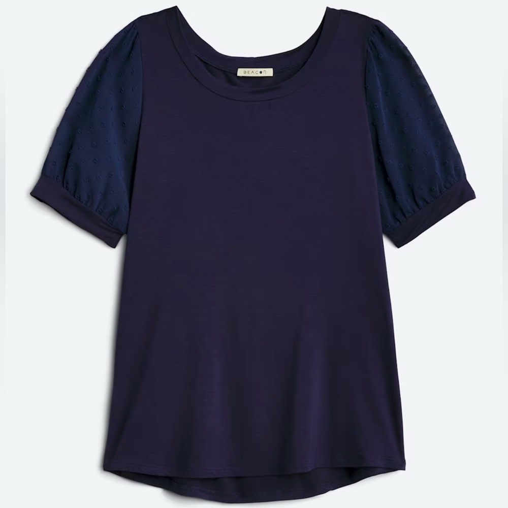 NWT Beacon Women’s Kennedy Puff Sleeve Knit Top M - Picture 5 of 6